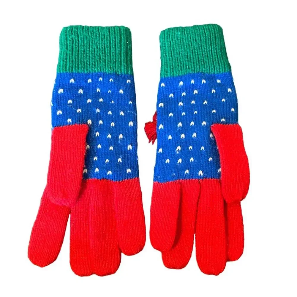 TALBOTS Colorful Festive Snowman Winter Gloves